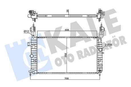 KALE OPEL Радиатор охлаждения Meriva A 1.4/1.8 Kale oto radyator 342070