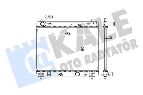 KALE TOYOTA Радиатор охлаждения Yaris 1.4 D-4D 05- Kale oto radyator 342140