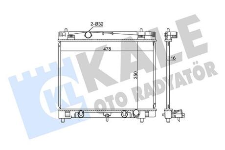 KALE TOYOTA Радиатор охлаждения с АКПП Yaris 1.0/1.3 05- Kale oto radyator 342210