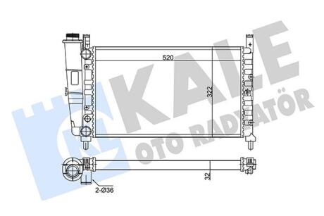 Фото kale fiat радиатор охлаждения fiorino 1.4/1.6 94- Kale oto radyator 342265 KALE FIAT Радиатор охлаждения Fiorino 1.4/1.6 94- Kale oto radyator 342265