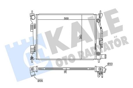 Радиатор охлаждения Hyundai AccentIv, I20 - Kia RioIiiRadiator KALE OTO Kale oto radyator 342280