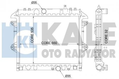 KALE TOYOTA Радиатор охлаждения с АКПП Hilux VII 2.5.3.0 D-4D 05- Kale oto radyator 342335 (фото 1)