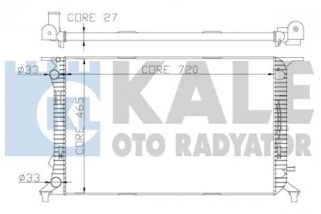 KALE VW Радіатор охлаждения Audi A4/5/6,Q3/5 1.8TFSI/2.0TDI 07- Kale oto radyator 342340