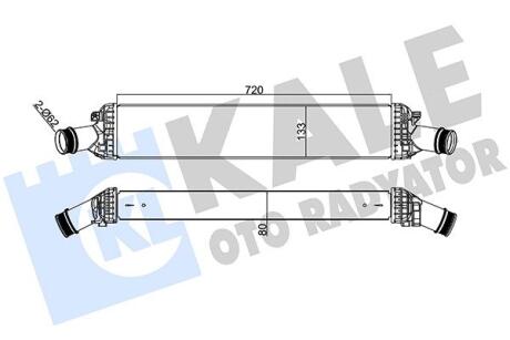 Радиатор интеркулера AudI A4, A5, A6, A7, A8, Q5, Porsche Macan KA Kale oto radyator 342400