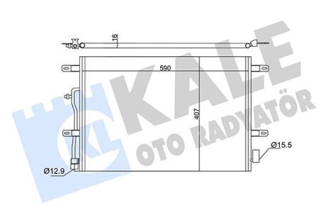 KALE VW Радиатор кондиционера Audi A4/6 1.6/3.0 00- Kale oto radyator 342410