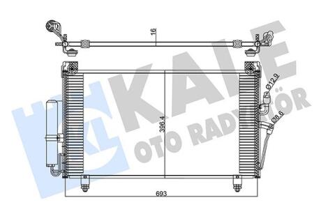 Радиатор кондиционера Mitsubishi Outlander I Kale oto radyator 345255