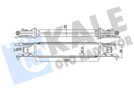 KALE FIAT Интеркулер Grande Punto,Punto 1.3d 05- Kale oto radyator 345400