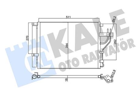 Радиатор кондиционера Hyundai IX35/KIA Carens IV, Sportage (10-) 1.7 CRDi, 2.0 C Kale oto radyator 345425