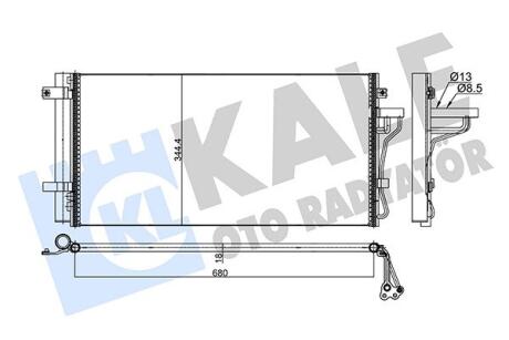 KALE HYUNDAI Радиатор кондиционера Grandeur,NF V 2.0/2.2CRDi 06- Kale oto radyator 345445
