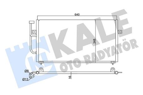 KALE MITSUBISHI Радиатор кондиционера Carisma,Space Star 00-,Volvo S40/V40 Kale oto radyator 345595