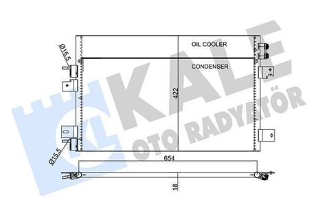 Радиатор кондиционера Chrysler Sebring, Dodge Avenger, Jeep Compass Kale oto radyator 345640