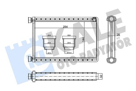 KALE BMW Радиатор отопления 1 E81/87,3 E90,X1 E84 06- Kale oto radyator 346460