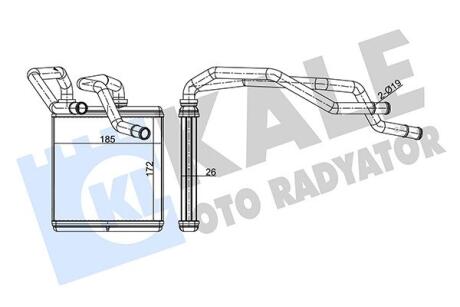 Радиатор отопителя Nissan Qashqai, Qashqai +2, X-Trail Heater KALE OTO Kale oto radyator 346650
