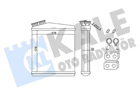 KALE LANDROVER Радиатор отопления Discovery Sport,Freelander II,Range Rover Evoque 10-,Volvo S60/80,XC70 Kale oto radyator 346735