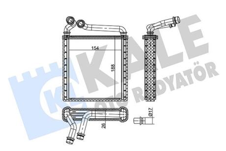Радіатор отопителя VW Passat (05-), Golf (04-), Passat CC (08-), Tiguan (08-)/Skoda Superb (08-) Kale oto radyator 346745