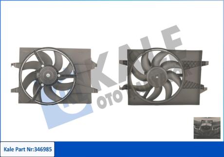 Вентилятор охлаждения радиатора с кожухом Ford Fiesta V, Fusion - Mazda 2, Mazda Kale oto radyator 346985