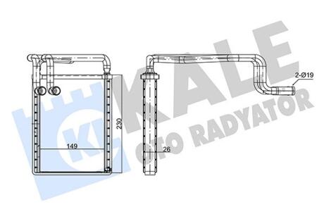 Радиатор отопителя Hyundai Sonata V Kale oto radyator 347410