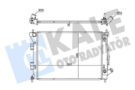 Радиатор охлаждения двигателя (паяный) KIA Ceed/Hyundai i30 (11-) 1.6i Kale oto radyator 347795
