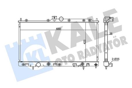 Радиатор охлаждения двигателя (паяный) Mitsubishi Outlander (03-) АКПП 2.4i Kale oto radyator 347970