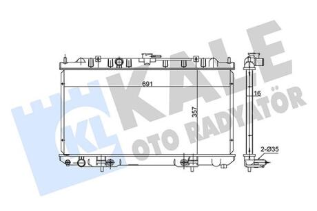 KALE NISSAN Радиатор охлаждения Almera II 1.8 00- Kale oto radyator 348055