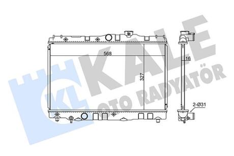 KALE TOYOTA Радиатор охлаждения Carina II,Corolla 1.3/1.6 87- Kale oto radyator 348140