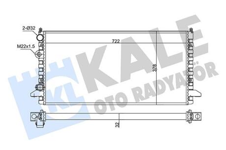 KALE VW Радиатор охлаждения Passat 1.6/2.8 90- Kale oto radyator 348295