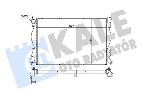 KALE VW Радиатор охлаждения Audi A6 2.0TFSI/TDI 04- Kale oto radyator 348315