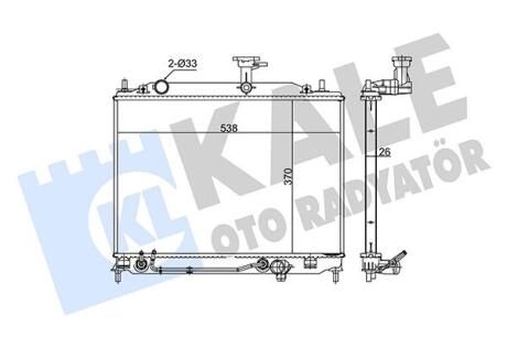 KALE HYUNDAI Радиатор охлаждения Accent II,III 1.5CRDi 02- Kale oto radyator 348325