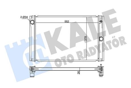 KALE TOYOTA Радиатор охлаждения Auris,Corolla 1.4 D-4D 07- Kale oto radyator 348425