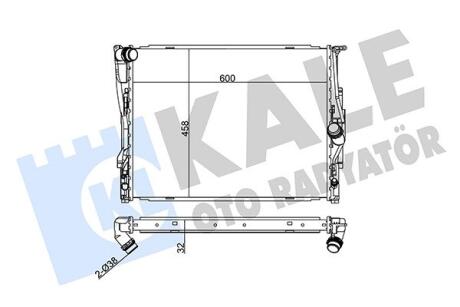 KALE BMW Радиатор охлаждения 1/3 E90,X1 E84 2.0/3.0 Kale oto radyator 348700