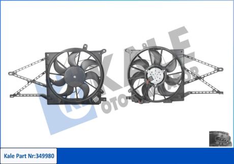 Вентилятор охолодження радіатора з кожухом Opel Astra G, Zafira A Kale oto radyator 349980