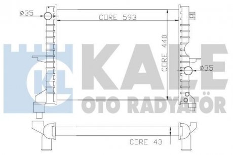 KALE LANDROVER Радіатор охлаждения Discovery II 2.5Td 98- Kale oto radyator 350400