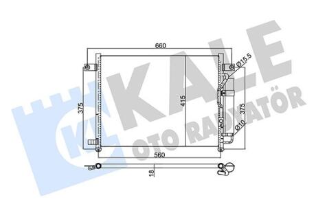 Радиатор кондиционера Chevrolet Aveo, Kalos, Daewoo Kalos KALE OTO RADY Kale oto radyator 350550