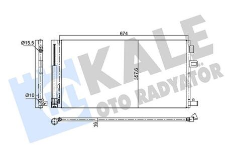 KALE RENAULT Радиатор кондиционера Fluence 1.6 13- Kale oto radyator 350675