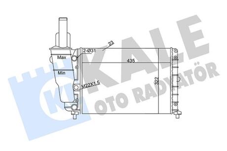 KALE FIAT Радиатор охлаждения Punto 1.1/1.2 93- Kale oto radyator 351840