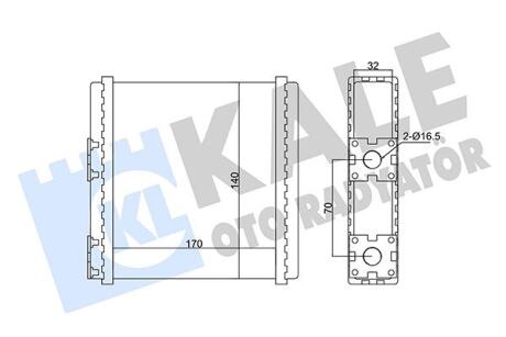 KALE FORD Радиатор отопления Maverick,Mitsubishi Colt IV,Lancer V,Nissan Serena,Vanette Kale oto radyator 352065