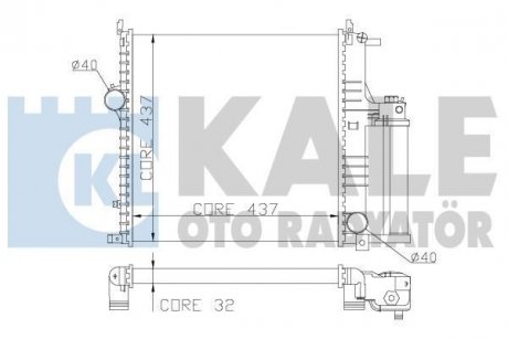 KALE FIAT Радіатор охлаждения Grande Punto 1.3d 08-,Opel Corsa D 1.0/1.4 06- Kale oto radyator 352100 (фото 1)