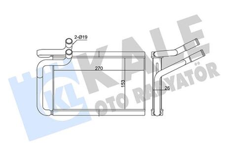 KALE HYUNDAI Радиатор отопления H-1 08- Kale oto radyator 352155