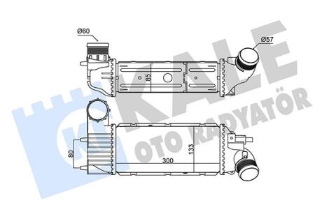 KALE PEUGEOT Интеркулер 607 2.0HDI 05- Kale oto radyator 352285