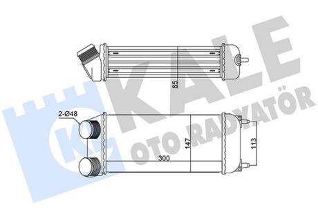 KALE PEUGEOT Интеркулер 206 1.6/2.0HDI 02- Kale oto radyator 352320