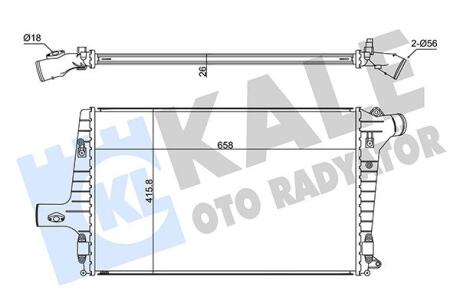KALE VW Интеркулер Audi A3/6,TT 1.8T/2.5TDI 97- Kale oto radyator 352380