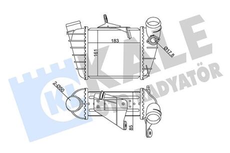 KALE SKODA Интеркулер Fabia I 1.9TDI 00- Номер шасси до 6Y-44115 000 Kale oto radyator 352410
