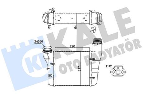 KALE VW Интеркулер лев.Audi A4 2.0TDI/TFSi 04- Kale oto radyator 352430