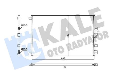 KALE RENAULT Радиатор кондиционера Grand Scenic II,Megane II Kale oto radyator 352575