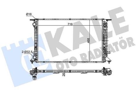 KALE VW Радиатор охлаждения Audi A4/5/6,Q5 2.0 09- Kale oto radyator 353400