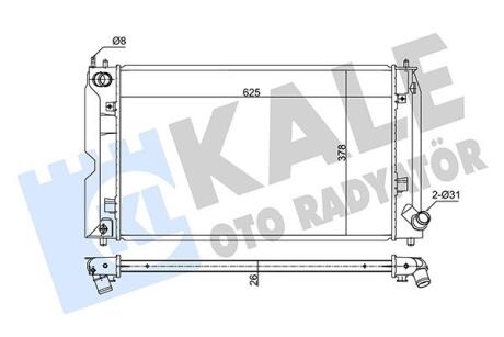KALE TOYOTA Радиатор охлаждения Corolla 1.4 D-4D 04- Kale oto radyator 354210