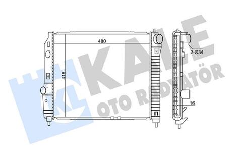 KALE CHEVROLET Радиатор охлаждения Aveo 1.2/1.5 05-Daewoo Kale oto radyator 354800