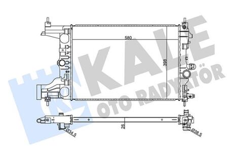 KALE OPEL Радиатор охлаждения Astra J 1.3/1.7CDTi 09- Kale oto radyator 354985
