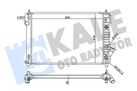 KALE CHEVROLET Радиатор охлаждения Aveo 1.4 08- Kale oto radyator 355100