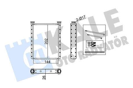 KALE TOYOTA Радиатор отопления Yaris 05- Kale oto radyator 355120